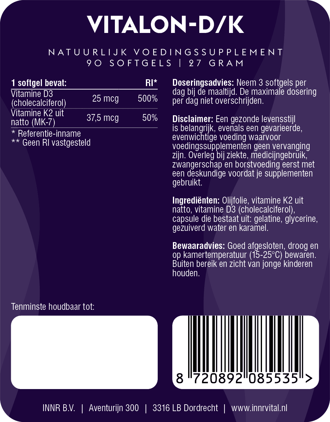 Vitalon-D/K (natuurlijke vitamine D3 & K2)