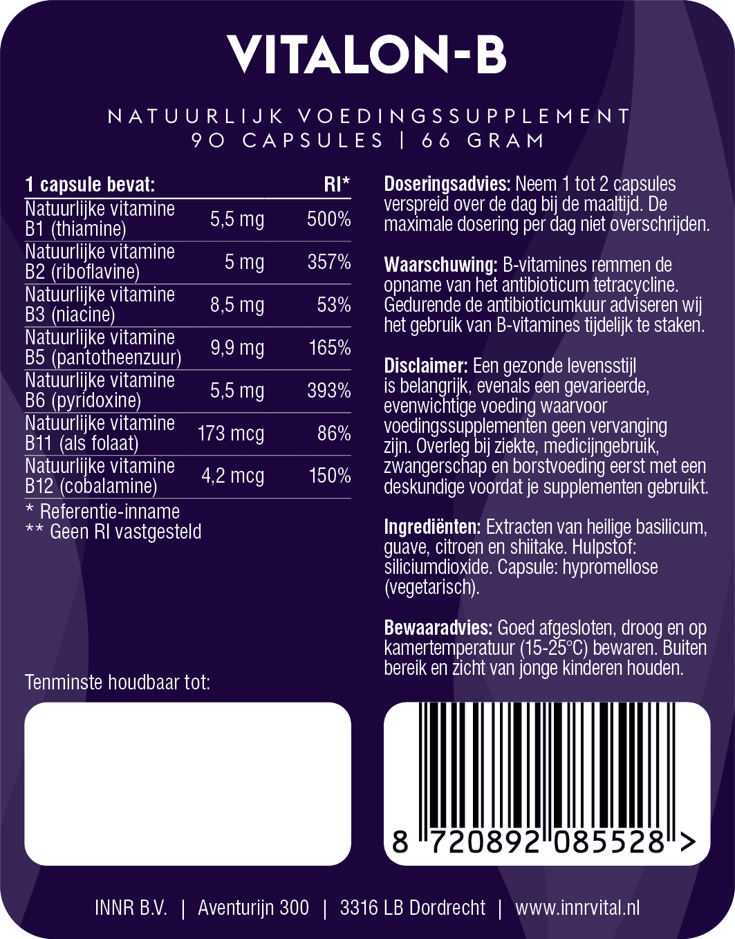 Vitalon-B (natuurlijk vitamine B-complex)