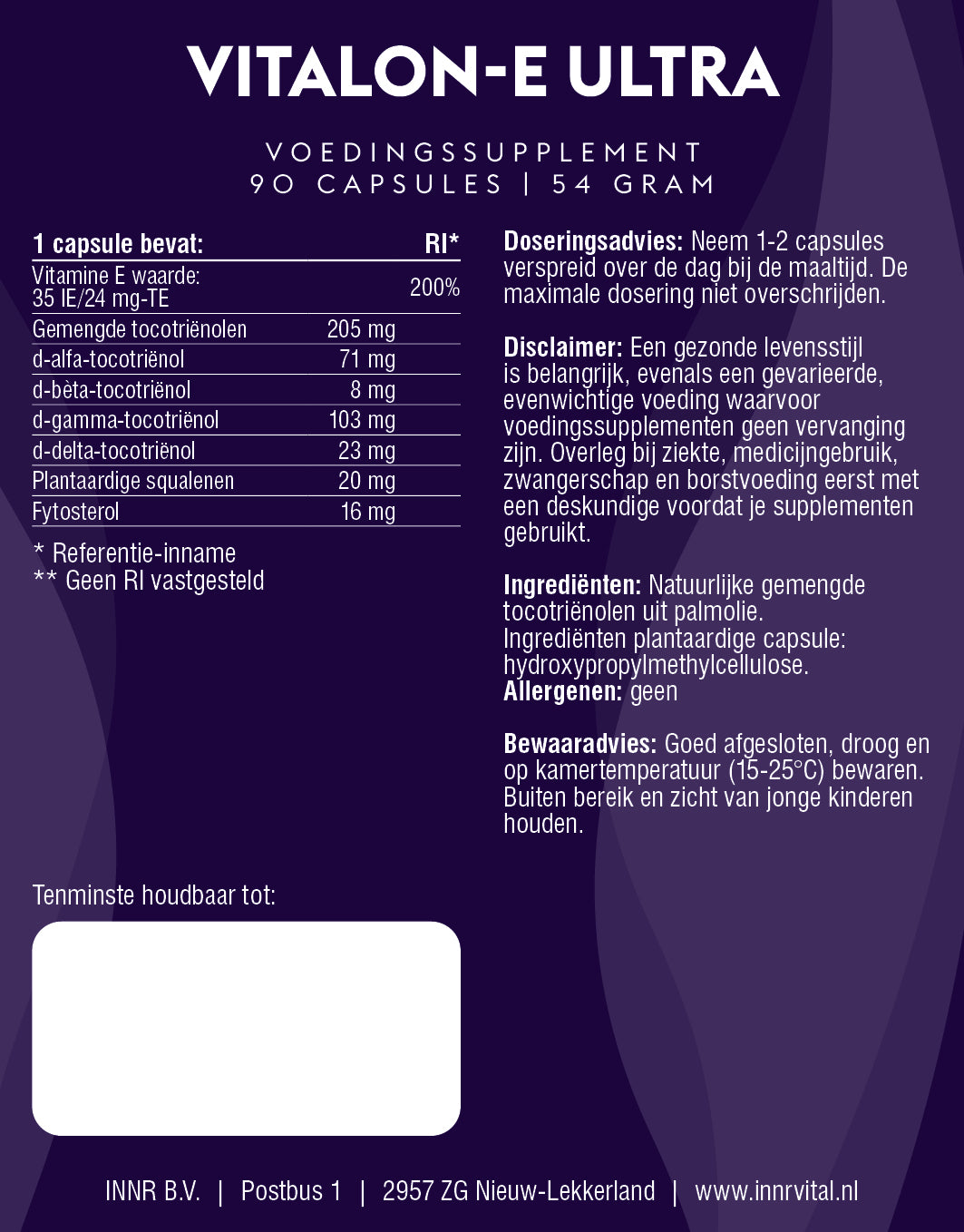 Vitalon-E Ultra (100% natuurlijke tocotriënolen)