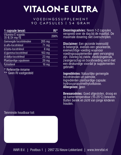 Vitalon-E Ultra (100% natuurlijke tocotriënolen)