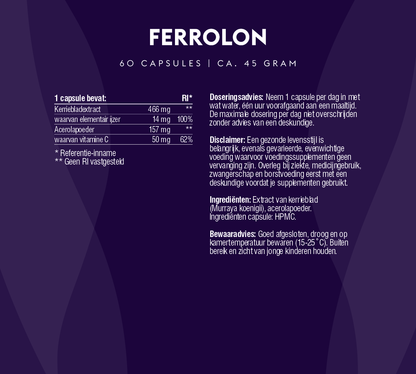 Ferrolon (100% natuurlijk ijzer & natuurlijke vitamine C)